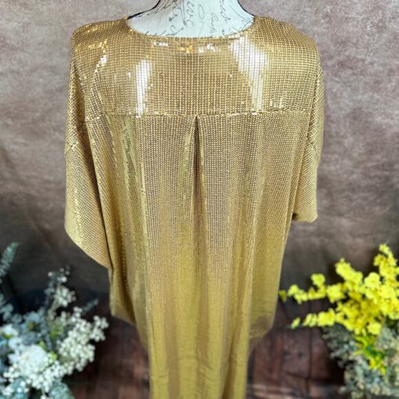 Shavonne Dorsey Silvia Sequin Kimono/Topper - Gold - size L - Picture 14 of 16